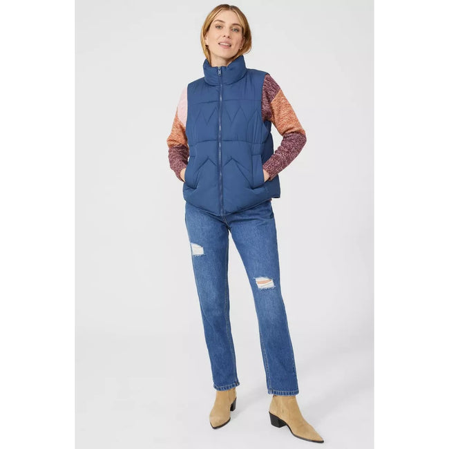 Washed Blue - Pack Shot - Mantaray Womens-Ladies Padded Vest