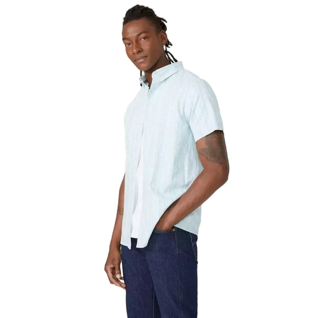 Light Grey - Front - Mantaray Mens Shadow Checked Shirt