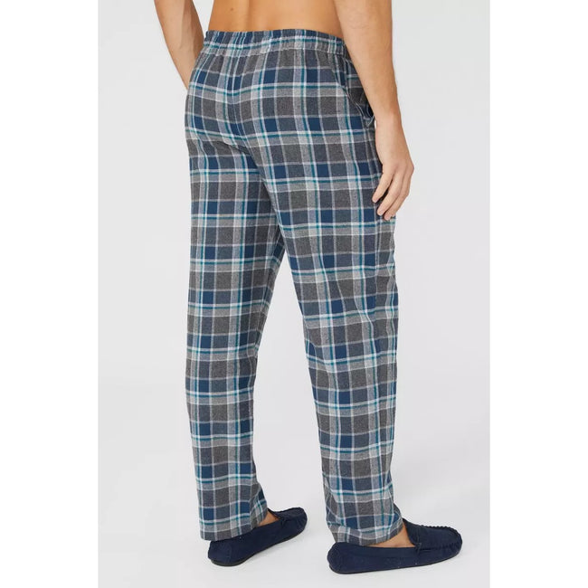 Dark Grey - Back - Debenhams Mens Brushed Twill Checked Lounge Pants