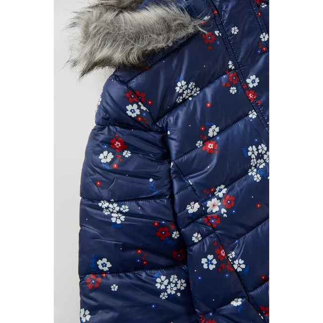 Blue - Side - Blue Zoo Girls Floral Padded Jacket