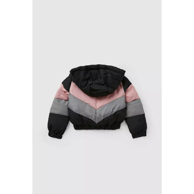 Black-Pink-Gray - Back - Blue Zoo Girls Colour Block Cropped Jacket