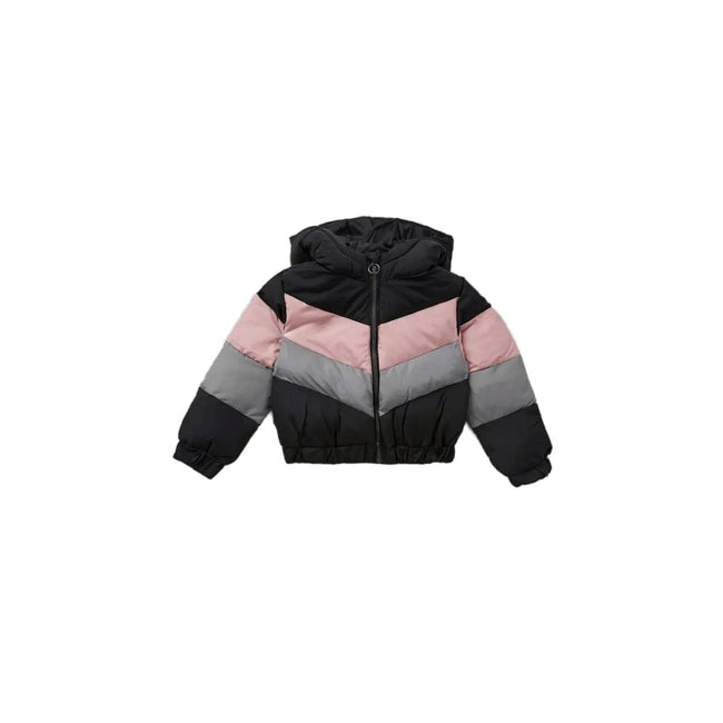 Black-Pink-Gray - Front - Blue Zoo Girls Colour Block Cropped Jacket