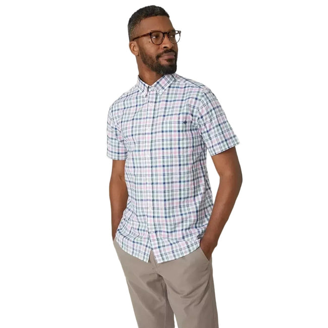 Pink - Front - Maine Mens Checked Shirt