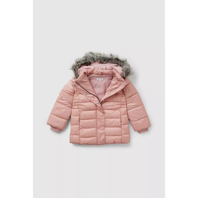 Pink - Side - Blue Zoo Girls Metallic Padded Jacket