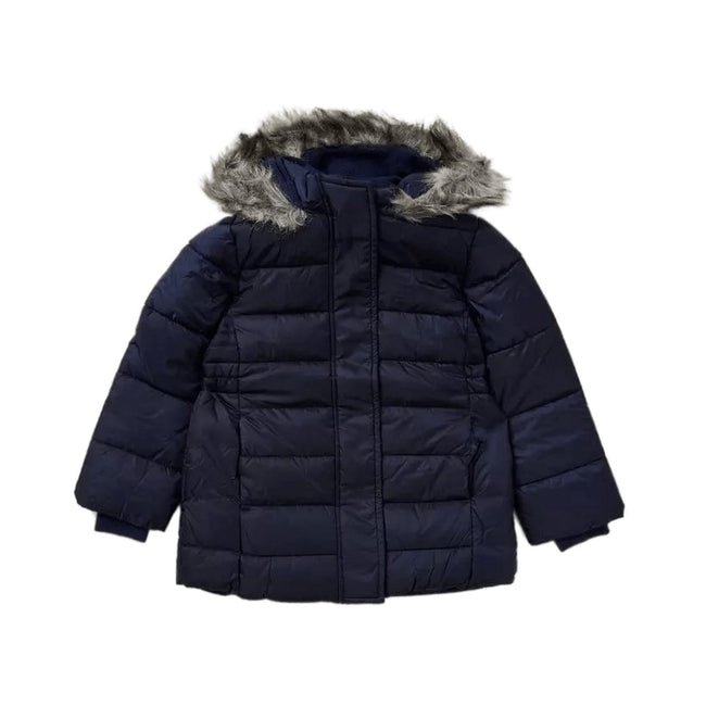 Navy - Front - Blue Zoo Girls Metallic Padded Jacket