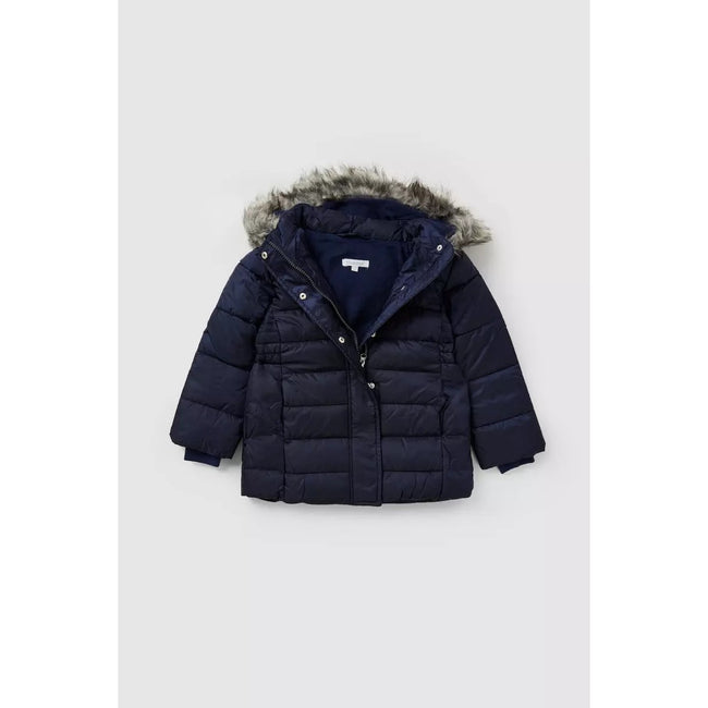 Navy - Side - Blue Zoo Girls Metallic Padded Jacket
