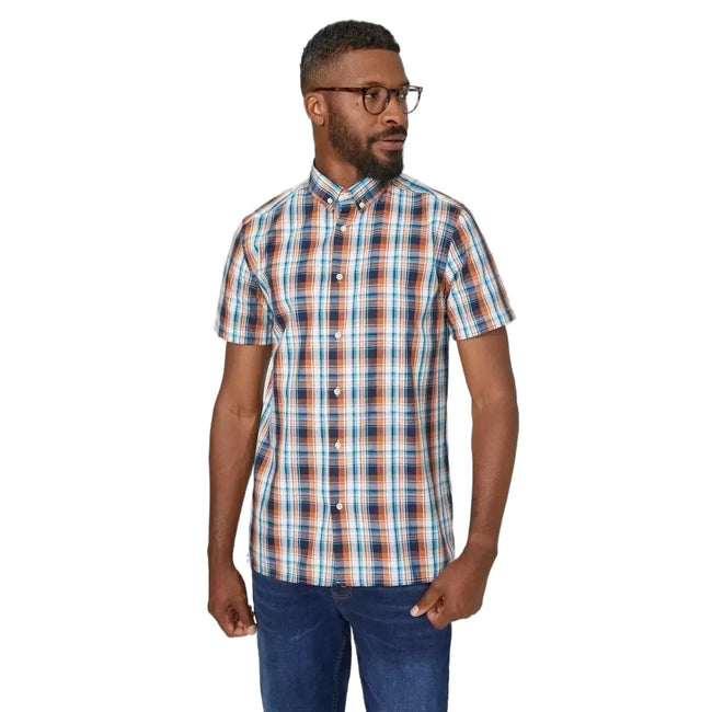 Orange - Front - Maine Mens Large Check Shirt
