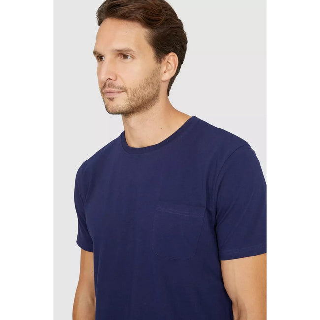 Dark Blue - Side - Debenhams Mens Stag Pajama Set