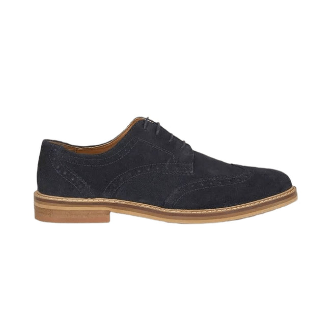 Navy - Front - Maine Mens Positano Suede Brogues