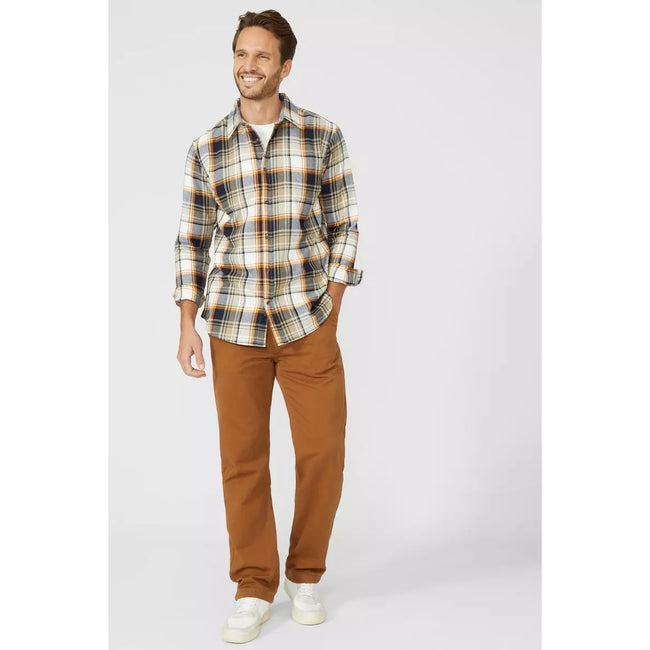 Orange - Lifestyle - Mantaray Mens Checked Herringbone Shirt