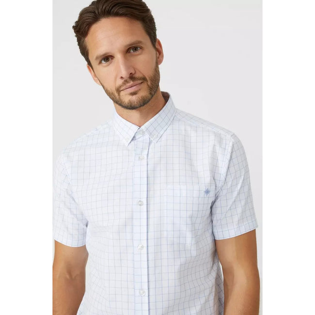 White - Side - Maine Mens Graph Checked Shirt
