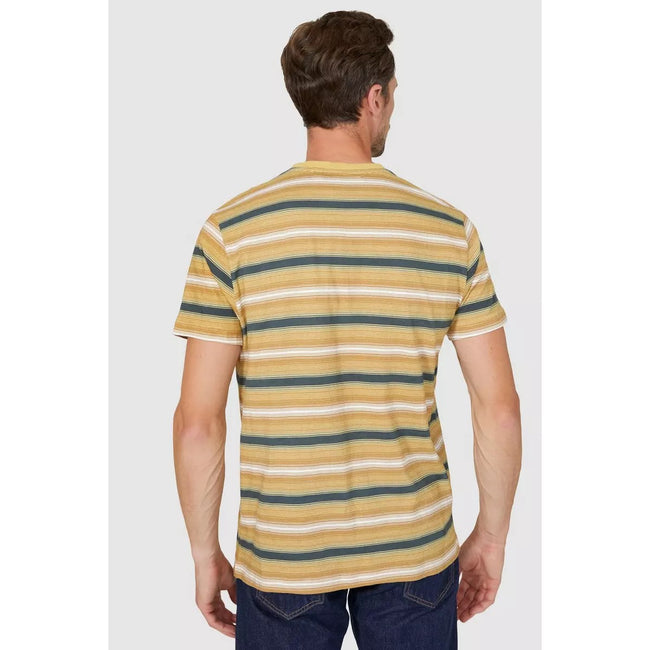 Sand - Back - Mantaray Mens Mini Stripe T-Shirt