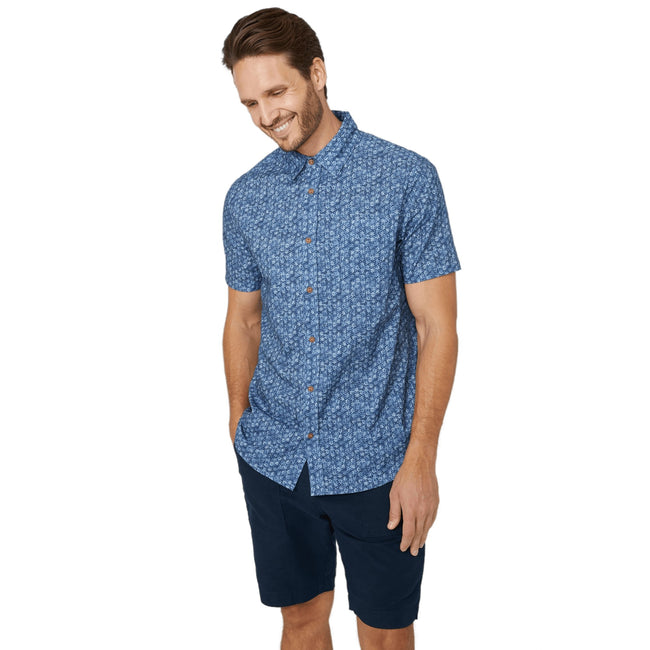 Blue - Front - Mantaray Mens Circle Shirt