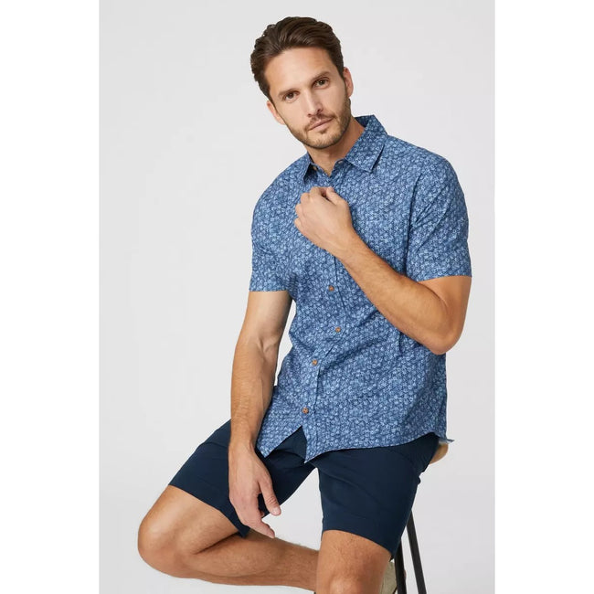 Blue - Lifestyle - Mantaray Mens Circle Shirt