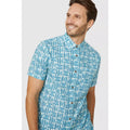 Blue - Side - Mantaray Mens Tetris Surfboard Shirt