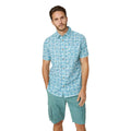 Blue - Front - Mantaray Mens Tetris Surfboard Shirt