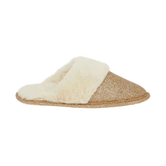 Gold - Front - Blue Zoo Girls Glitter Slippers