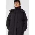 Black - Side - Principles Womens-Ladies Soft Touch Padded Long Coat