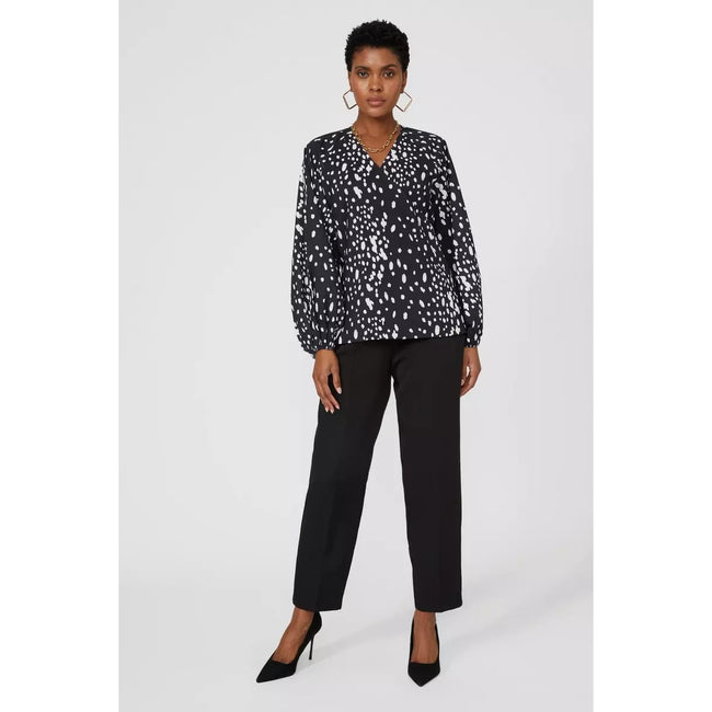 Black - Pack Shot - Principles Womens-Ladies Balloon Sleeve Blouse