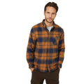 Orange - Front - Mantaray Mens Checked Brushed Overshirt