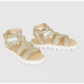 Gold - Side - Blue Zoo Girls Glitter Gladiator Sandals