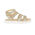Gold - Front - Blue Zoo Girls Glitter Gladiator Sandals