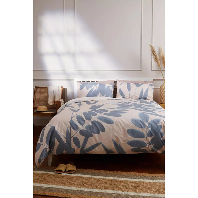 Cream-Gray - Front - Debenhams Isola Leaf Duvet Set