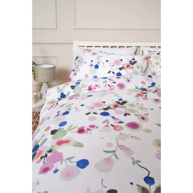 White-Pink-Blue - Back - Debenhams Fleurette Floral Duvet Set