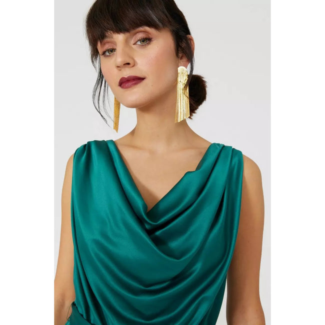Green - Side - Principles Womens-Ladies Satin Jumpsuit