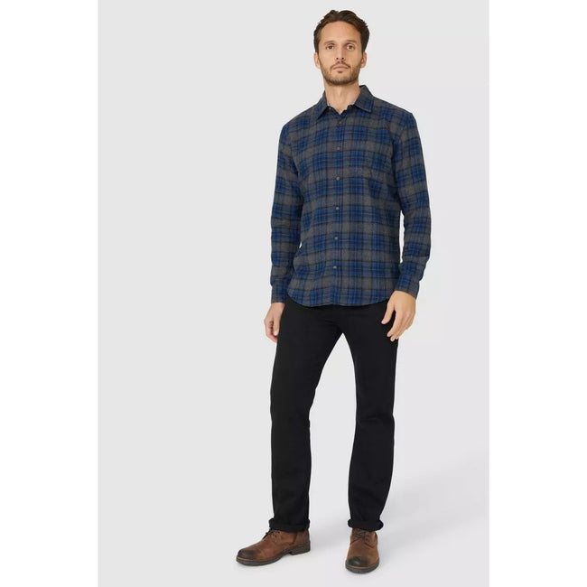Dark Grey - Pack Shot - Mantaray Mens Heavy Checked Shirt