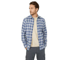 Blue - Front - Mantaray Mens Checked Brushed Shirt