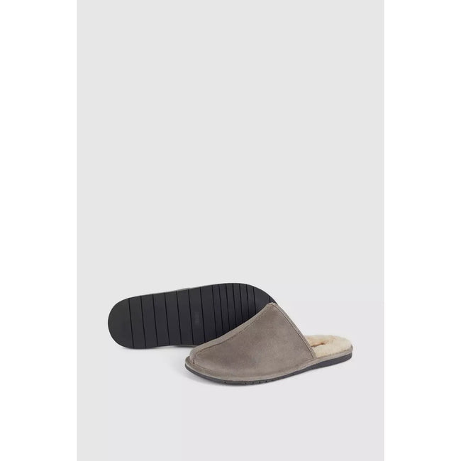 Gray - Back - Debenhams Mens Suede Slippers