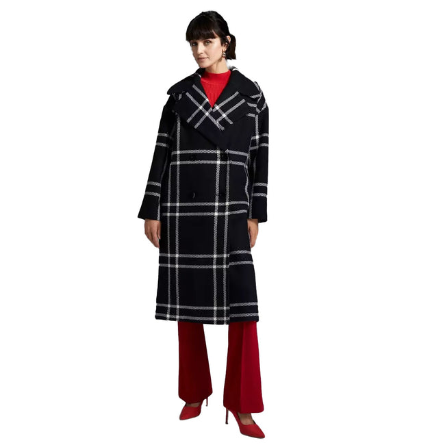 Monochrome - Front - Principles Womens-Ladies Checked Longline Coat