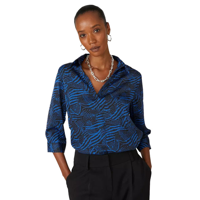 Cobalt Blue - Front - Principles Womens-Ladies Printed Shirt