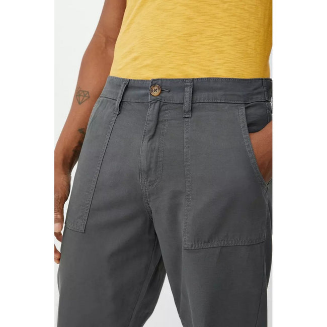 Dark Grey - Side - Mantaray Mens Slub Textured Pants
