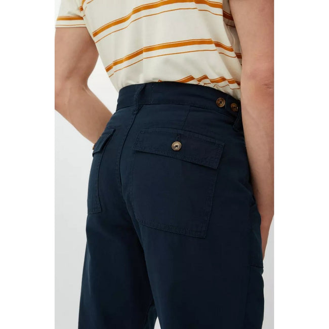 Navy - Side - Mantaray Mens Slub Textured Pants