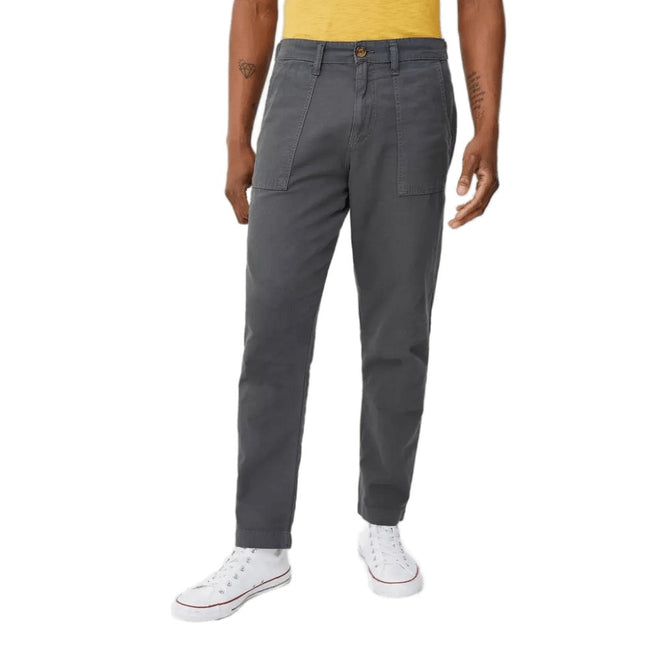 Dark Grey - Front - Mantaray Mens Slub Textured Pants
