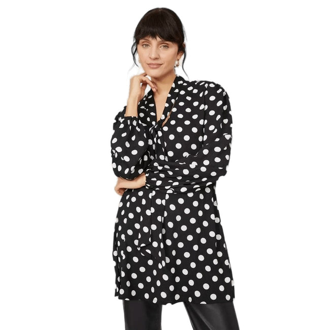 Monochrome - Front - Principles Womens-Ladies Spotted Tie Neck Tunic