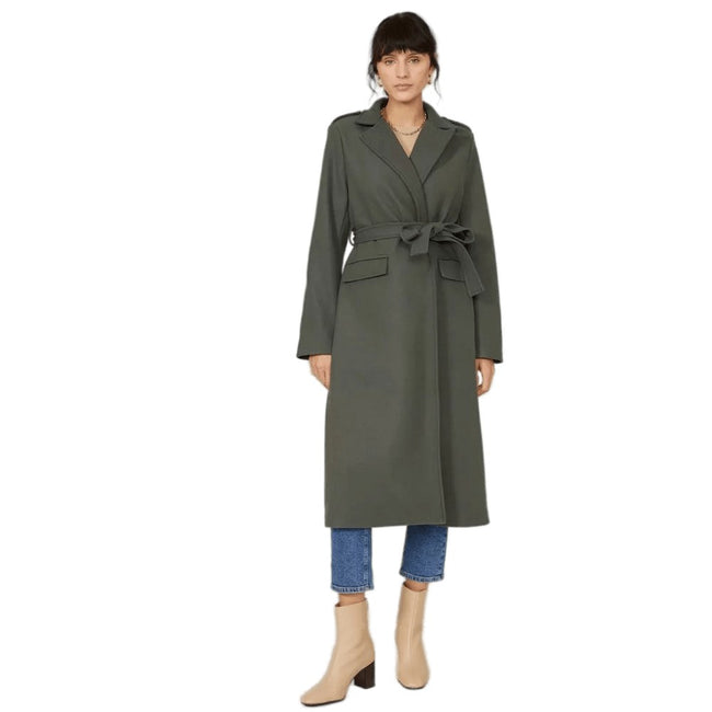 Khaki - Front - Principles Womens-Ladies Belted Midi Coat