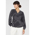 Black - Front - Principles Womens-Ladies Spotted Pleated Blouse