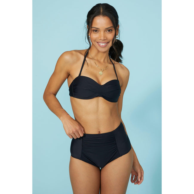 Black - Front - Debenhams Womens-Ladies Twisted Bikini Top