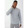 Gray - Side - Mantaray Mens Herringbone Zip Neck Pullover