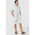 Blue - Pack Shot - Mantaray Mens Palm Tree Shirt