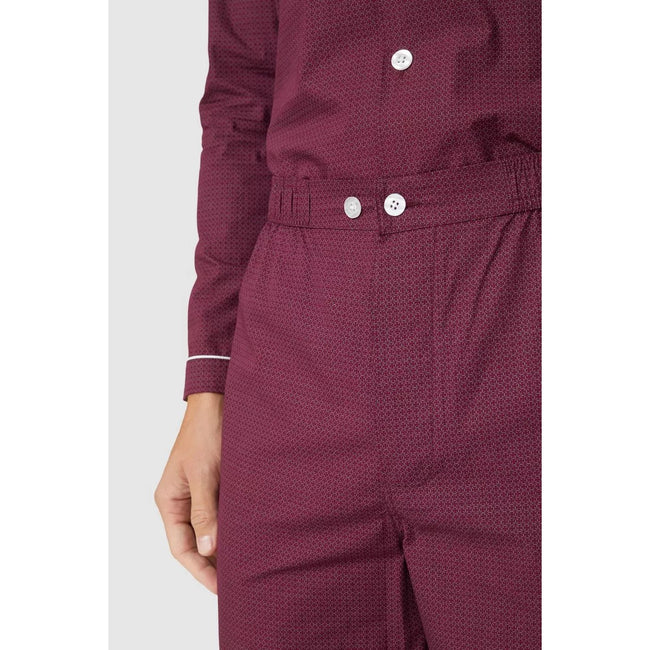 Burgundy - Lifestyle - Debenhams Mens Printed Woven Pajama Set
