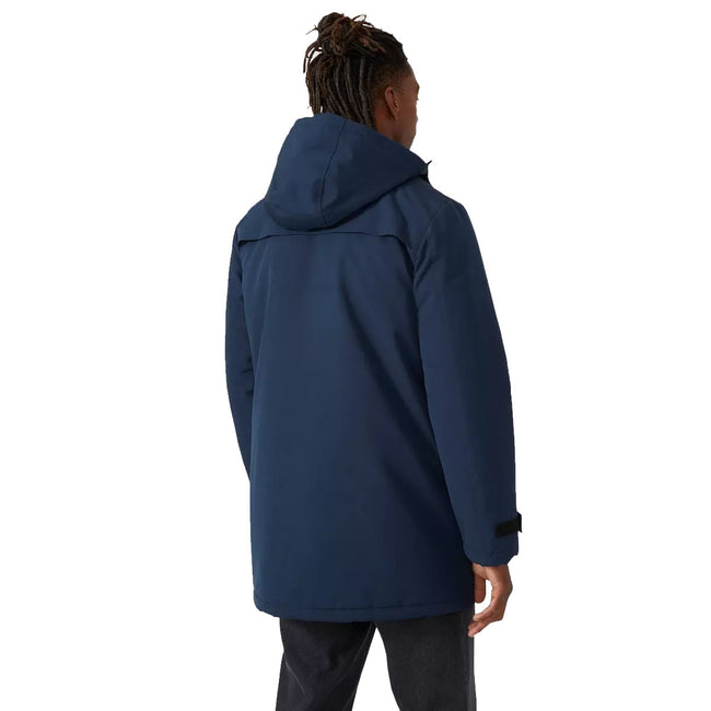 Navy - Back - Mantaray Mens Fleece Lined Padded Jacket