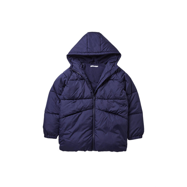 Navy - Front - Blue Zoo Boys Asymmetric Puffer Jacket