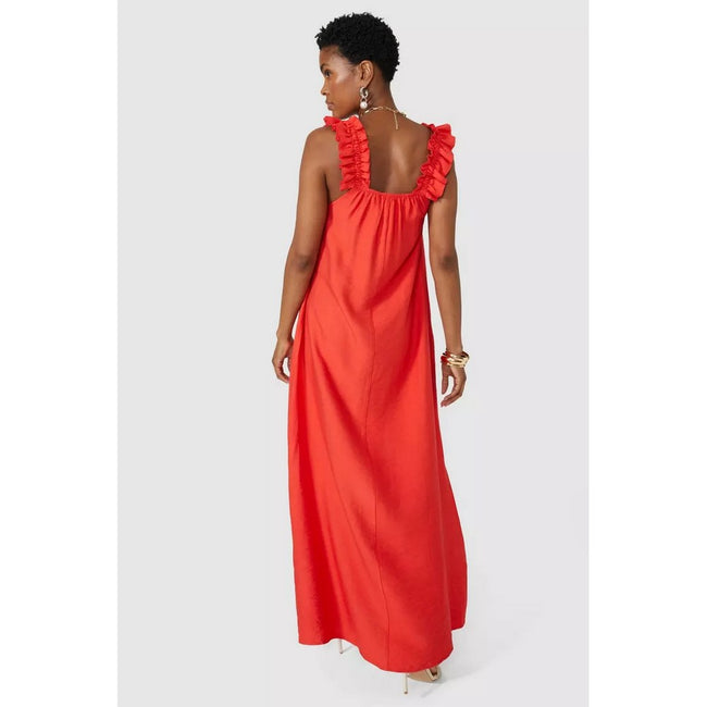 Red - Back - Principles Womens-Ladies Ruffle Dress