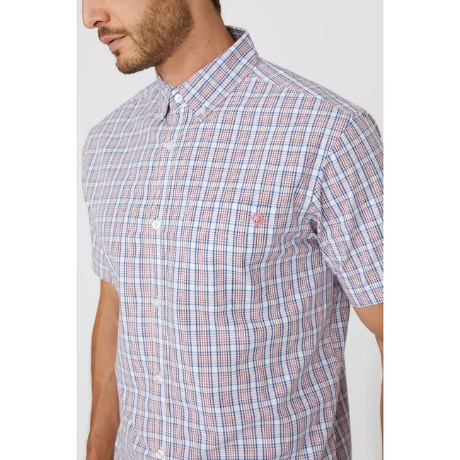 Red - Side - Maine Mens Checked Shirt