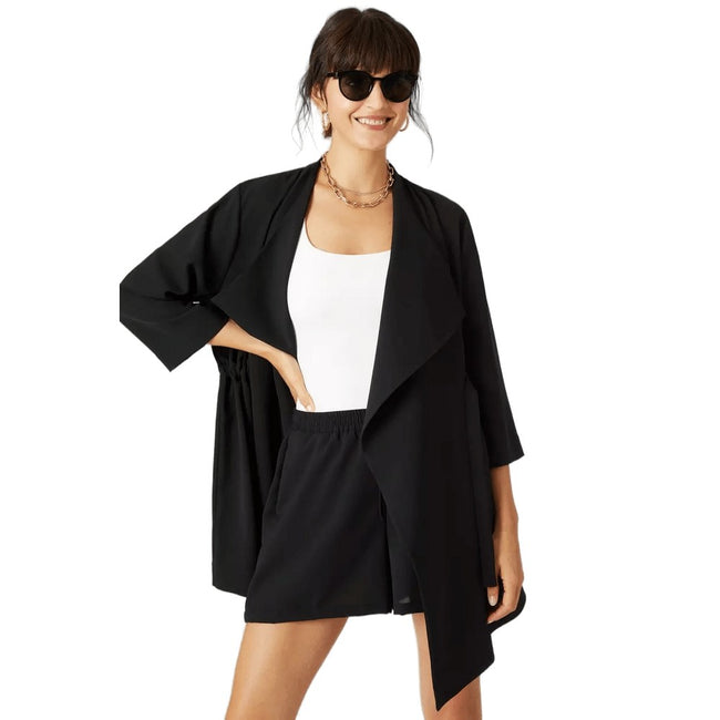 Black - Front - Principles Womens-Ladies Waterfall Lightweight Jacket