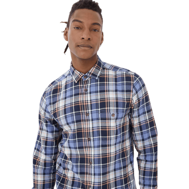 Purple - Front - Mantaray Mens Checked Madras Shirt